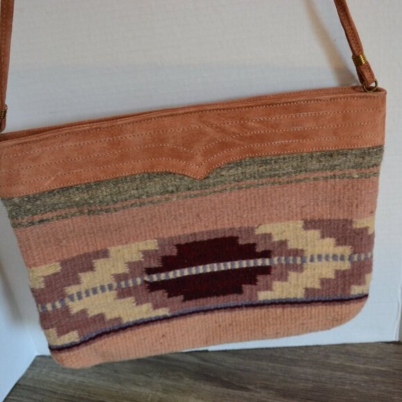 Vtg Aztec Print Shoulder Bag - Picture 3 of 13